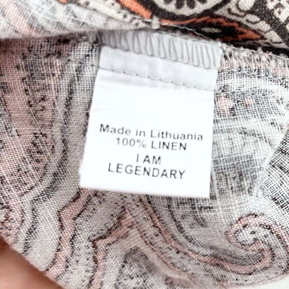 EUC Paisley FLAX Linen I Am Legendary Top Small - Picture 3 of 7